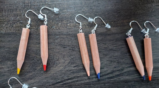 Colored pencil earrings