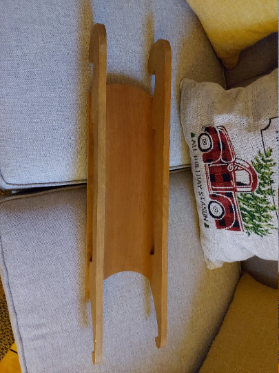 Wood Sleigh with Red Truck