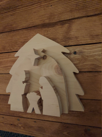 Wood Nativity Scene