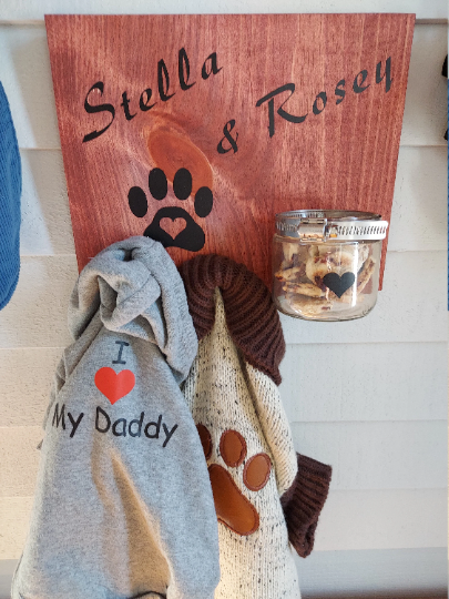 Personalized Dog Leash and coat holder