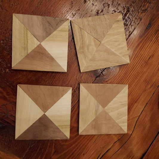 Mahogany and Poplar Wood Coasters