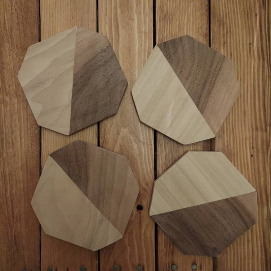 Mahogany and Poplar Wood Coasters