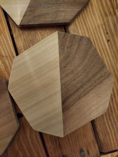 Mahogany and Poplar Wood Coasters