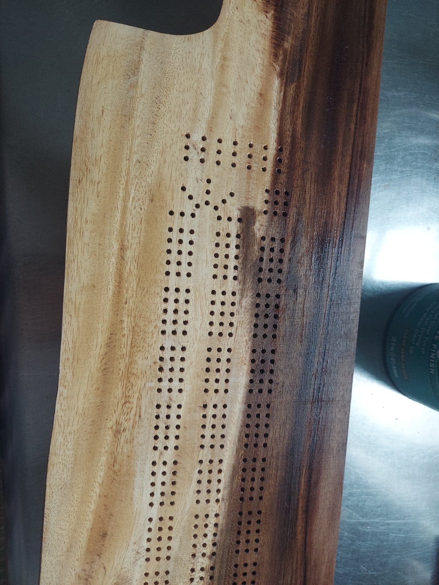 Acacia Wood Cribbage Board