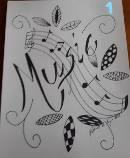 Music Zentangle wall hanging