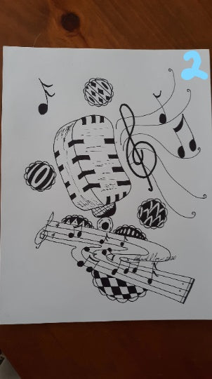 Music Zentangle wall hanging