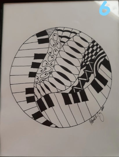 Music Zentangle wall hanging