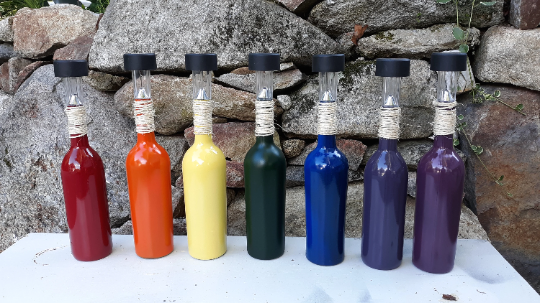 Lgbtq+ Wine bottle Solar Lights