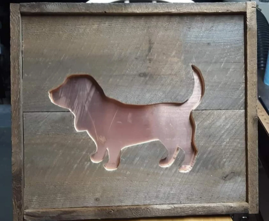 Barn board copper decor