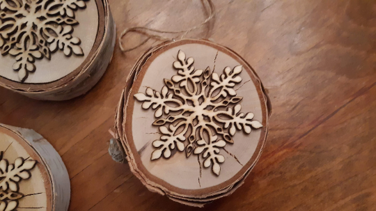 Birch Snowflake Ornament