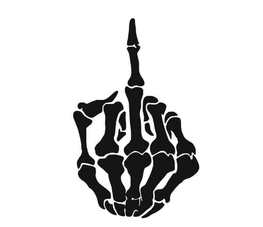 Skeleton Middle Finger Decal